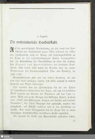 2. Kapitel. Die mittelalterliche Handelsstadt
