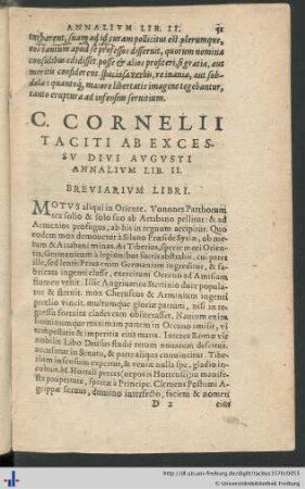 C. Cornelii Taciti Ab Excessu Divi Augusti Annalium Liber II.