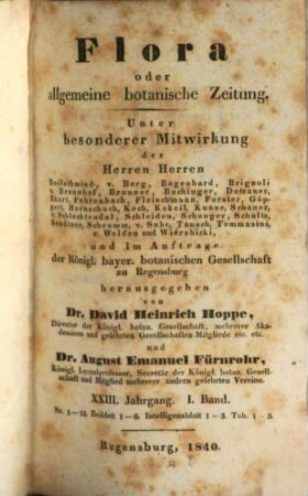 Flora oder allgemeine botanische Zeitung. 23. 1840