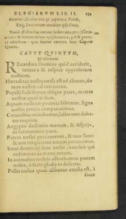 Caput Quintum, et ultimum.