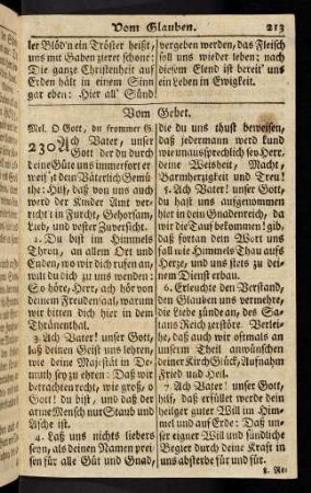 213-223, Vom Gebet (230 - 238)