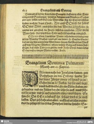 Evangelium Dominica Palmarum, Matth. am 21. Capitul