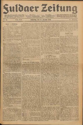 Ausgabe vom Samstag, den 17. Januar 1914.