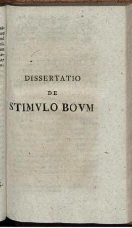 Dissertatio de Stimulo Boum