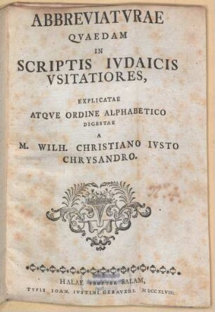 Abbreviaturae quaedam in scriptis judaicis usitatiores