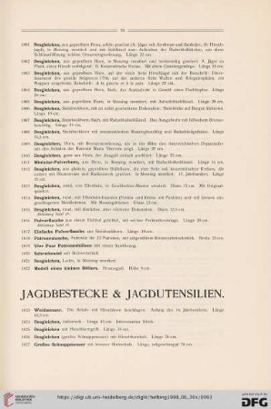 Jagdbestecke & Jagdutensilien (Nr. 1023-1116)