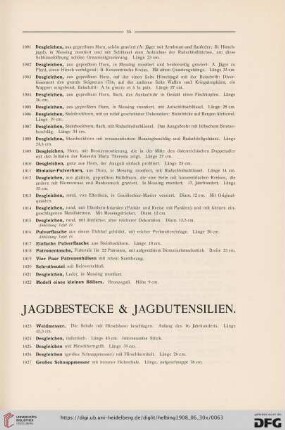 Jagdbestecke & Jagdutensilien (Nr. 1023-1116)