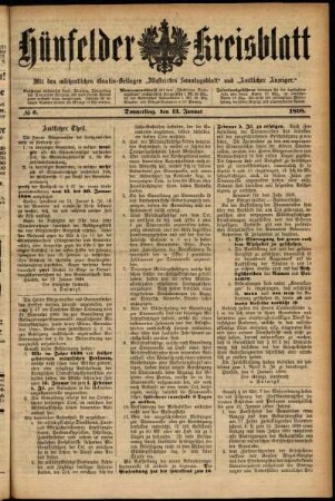 Ausgabe vom Donnerstag, den 13. Januar 1898.