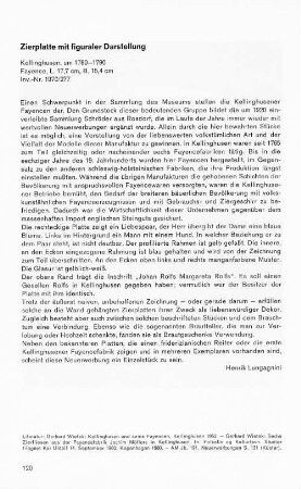 Zierplatte mit figuraler Darstellung