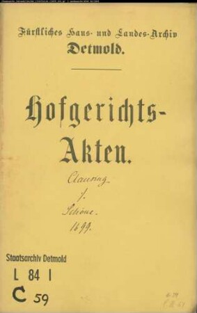 Clausing, Johann Adolf gegen Apotheker Schöne - Schuldforderung