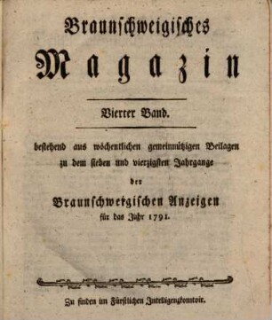 Braunschweigisches Magazin. 4. 1791