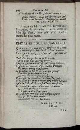 Epitaphe pour M. Santeuil.