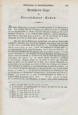 Gebühren-Taxe in Untersuchungs-Sachen.