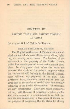 Chapter III. British trade and British neglect in China