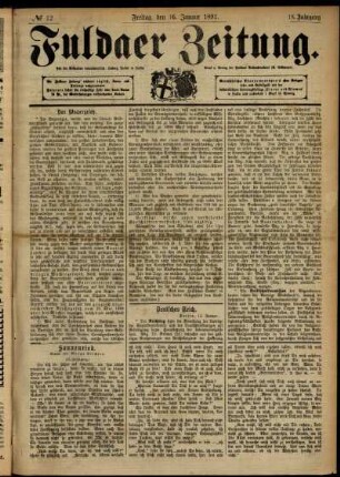 Ausgabe vom Freitag, den 16. Januar 1891.