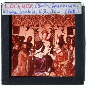 Lochner, Dreikönigsaltar (Kölner Dom) : Zentrale Darstellung der thronenden Madonna