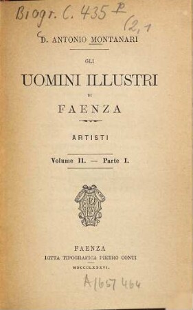 Gli uomini illustri di Faenza, 2,1