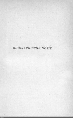 Biographische Notiz