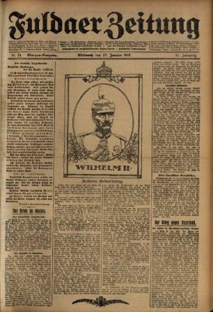 Erste Ausgabe vom Mittwoch, den 27. Januar 1915.
