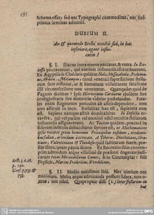 DUBIUM II. An & quomodo Stellae, occultis suis, in haec inferiora, agant influentiis?