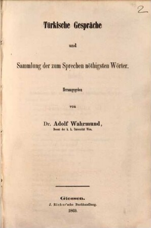 Praktisches Handbuch der osmanisch-türkischen Sprache, 2