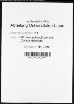 Zivilstandsregister der Gemeinde Valbert, Kreis Altena (G 1812). (Gemeinde: Gemeinde Valbert, Kreis Altena)