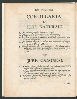 Corollaria Ex Jure ...