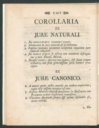 Corollaria Ex Jure ...