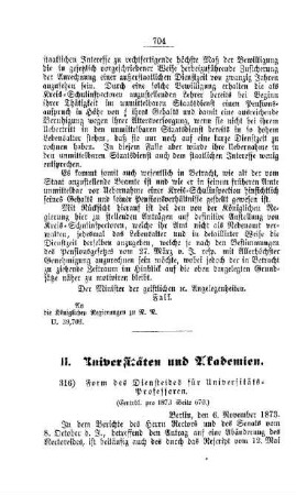 Form des Diensteides für Universitäts-Professoren : [II. Universitäten und Akademien]