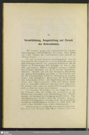 II. Verwirklichung, Ausgestaltung und Chronik des Unternehmens