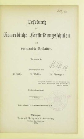 Lesebuch für gewerbliche Fortbildungsschulen und verwandte Anstalten
