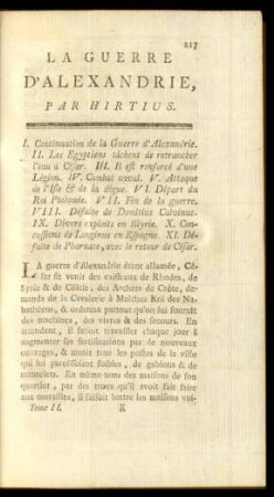 La Guerre D'Alexandrie, Par Hirtius