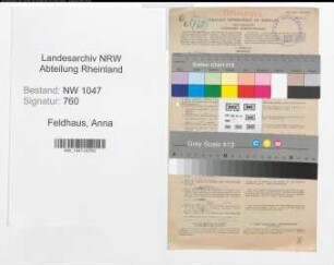 Entnazifizierung Anna Feldhaus , geb. 10.08.1904 (Lehrerin)