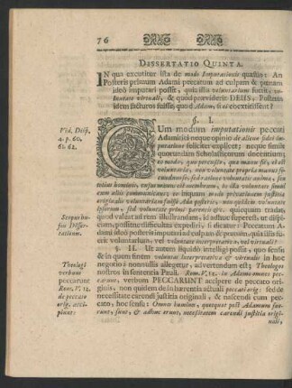 Dissertatio Quinta.
