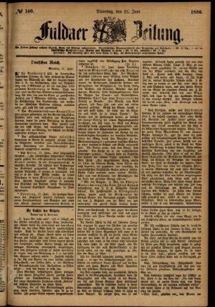 Ausgabe vom Dienstag, den 22. Juni 1886.