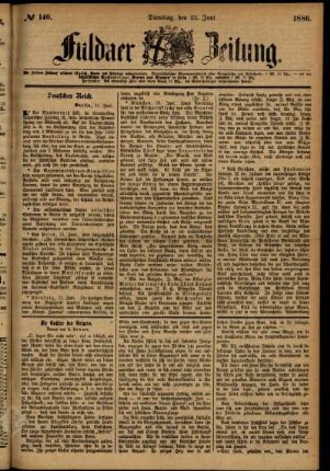 Ausgabe vom Dienstag, den 22. Juni 1886.