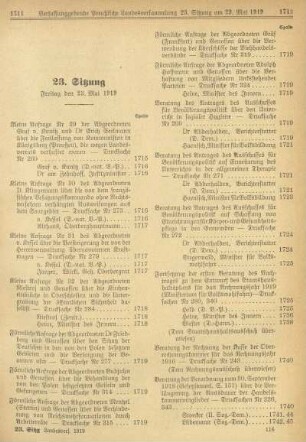 23. Sitzung, Freitag den 23. Mai 1919
