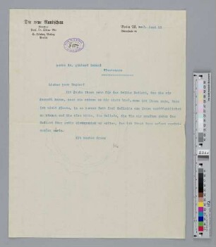 Brief an Richard Dehmel