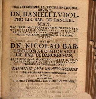 Dissertatio Politico-Moralis de Eo Qvod Decet Circa Solennia Principvm