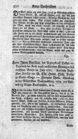 Tagebuch der Reise durch verschiedene Provinzen des Russischen Reichs in den Jahren 1768 und 1769. T.2.
