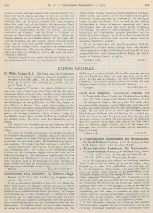 487-492 Kleine Kritiken