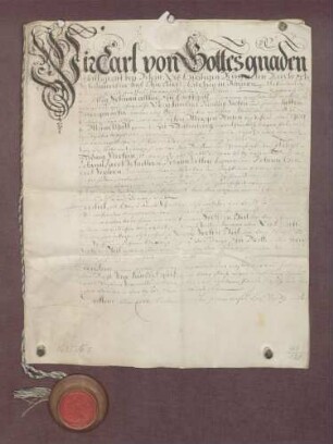 Kurfürst Karl von der Pfalz verleiht das Hofgut der Pflege Schönau zu Ladenburg an Philipp Stich und Genossen zu rechtem Erblehen.