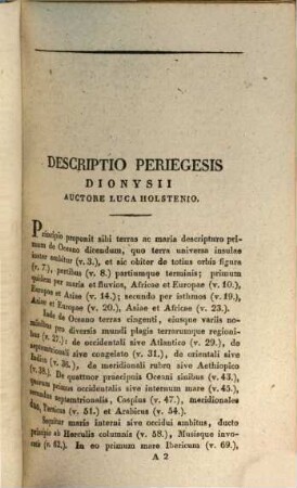 Dionysius Periegetes : Graece Et Latine ; Cum Vetustis Commentariis Et Interpretationibus, 1