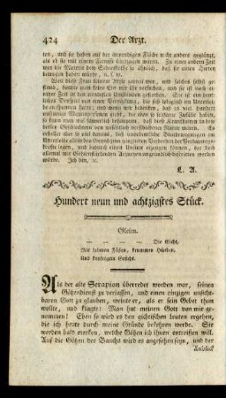 Hundert neun und achtzigstes Stück