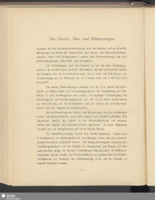 Die Garten-, Hof- und Nebenanlagen
