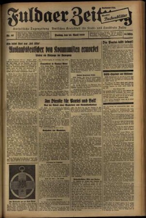 Ausgabe vom Freitag, den 16. April 1937.