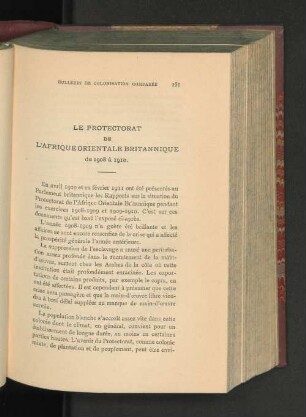 Le Protectorat De L'Afrique Orientale Britannique De 1908 À 1910.
