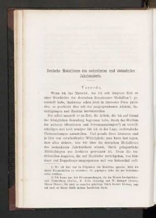 Deutsche Medailleure des sechzehnten und siebzehnten Jahrhunderts