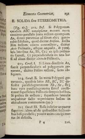 II. Solida sive Stereometria.