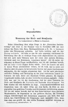 129-132, Trennung der Zivil- und Strafjustiz